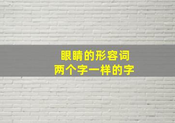 眼睛的形容词两个字一样的字