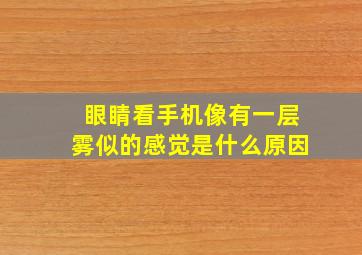 眼睛看手机像有一层雾似的感觉是什么原因