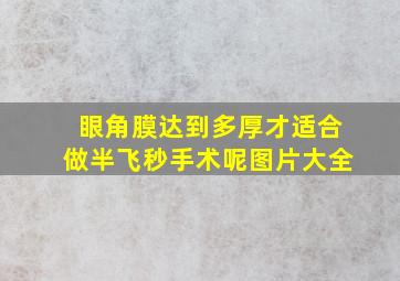 眼角膜达到多厚才适合做半飞秒手术呢图片大全