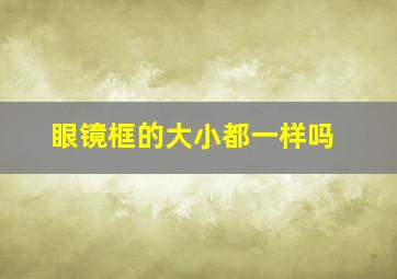 眼镜框的大小都一样吗