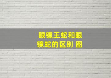 眼镜王蛇和眼镜蛇的区别 图