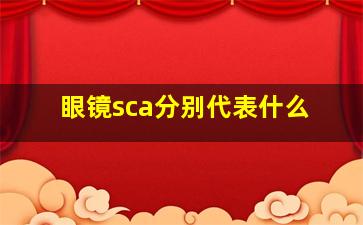 眼镜sca分别代表什么