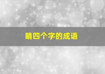 睛四个字的成语