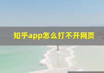 知乎app怎么打不开网页