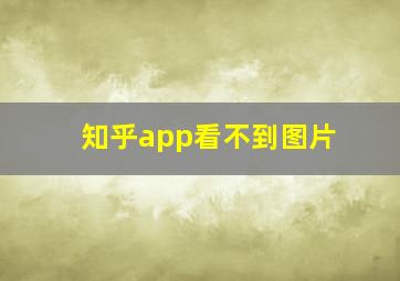 知乎app看不到图片