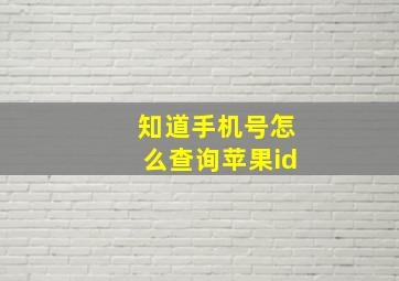 知道手机号怎么查询苹果id