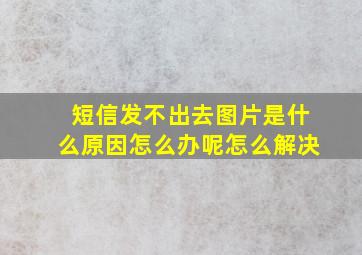 短信发不出去图片是什么原因怎么办呢怎么解决