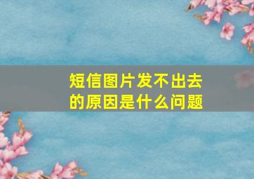 短信图片发不出去的原因是什么问题