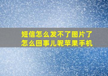 短信怎么发不了图片了怎么回事儿呢苹果手机