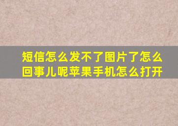 短信怎么发不了图片了怎么回事儿呢苹果手机怎么打开