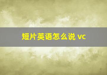 短片英语怎么说 vc