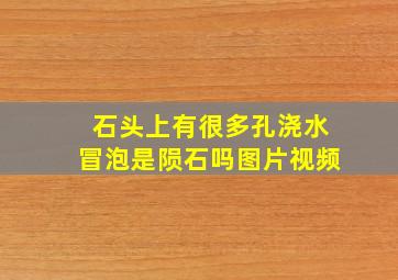 石头上有很多孔浇水冒泡是陨石吗图片视频