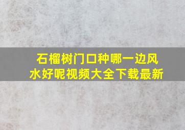 石榴树门口种哪一边风水好呢视频大全下载最新