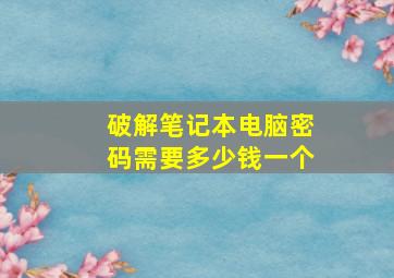 破解笔记本电脑密码需要多少钱一个