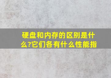 硬盘和内存的区别是什么?它们各有什么性能指