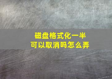 磁盘格式化一半可以取消吗怎么弄