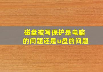 磁盘被写保护是电脑的问题还是u盘的问题