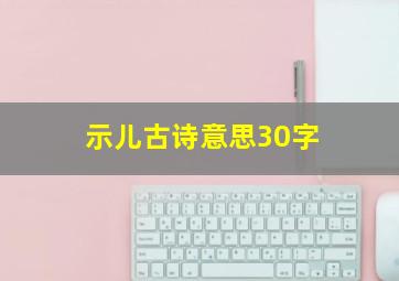 示儿古诗意思30字