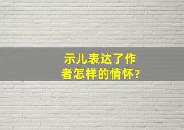 示儿表达了作者怎样的情怀?