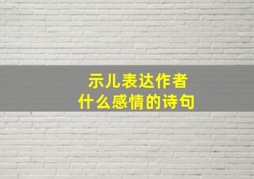 示儿表达作者什么感情的诗句