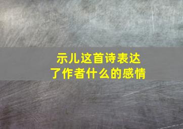 示儿这首诗表达了作者什么的感情