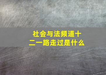 社会与法频道十二一路走过是什么