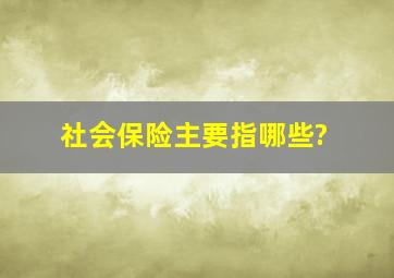 社会保险主要指哪些?