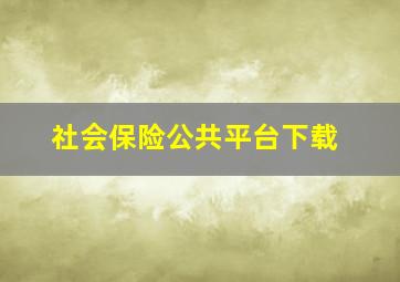 社会保险公共平台下载