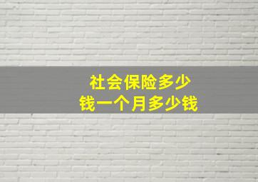 社会保险多少钱一个月多少钱