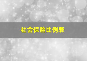 社会保险比例表