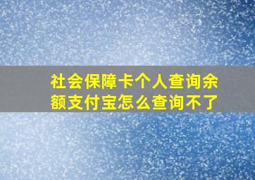 社会保障卡个人查询余额支付宝怎么查询不了