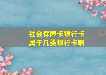 社会保障卡银行卡属于几类银行卡啊