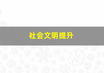 社会文明提升