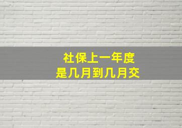 社保上一年度是几月到几月交