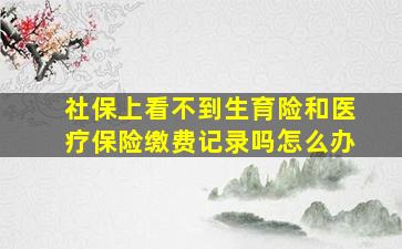 社保上看不到生育险和医疗保险缴费记录吗怎么办