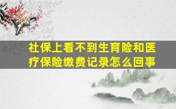 社保上看不到生育险和医疗保险缴费记录怎么回事