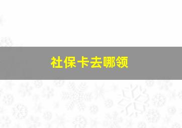 社保卡去哪领