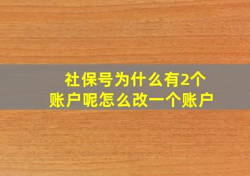 社保号为什么有2个账户呢怎么改一个账户