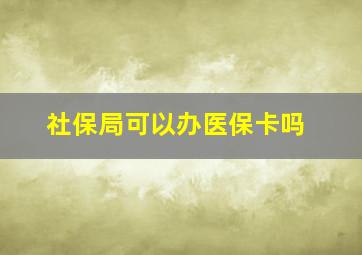 社保局可以办医保卡吗