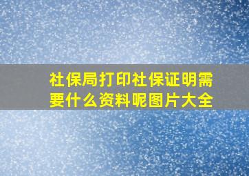 社保局打印社保证明需要什么资料呢图片大全