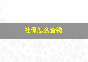 社保怎么查钱