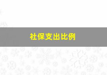 社保支出比例