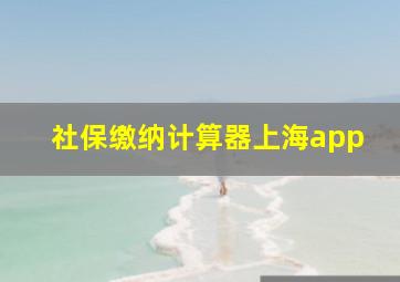 社保缴纳计算器上海app