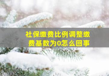 社保缴费比例调整缴费基数为0怎么回事