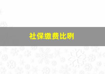 社保缴费比咧