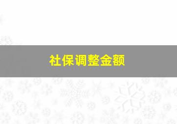 社保调整金额