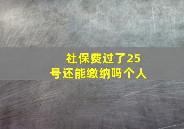 社保费过了25号还能缴纳吗个人