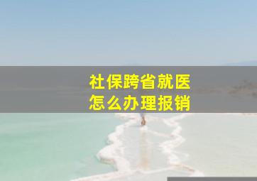 社保跨省就医怎么办理报销