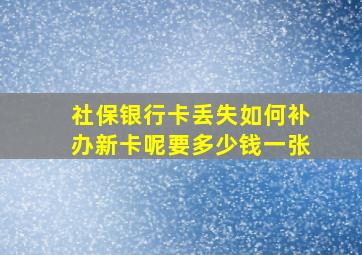 社保银行卡丢失如何补办新卡呢要多少钱一张