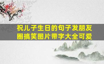 祝儿子生日的句子发朋友圈搞笑图片带字大全可爱